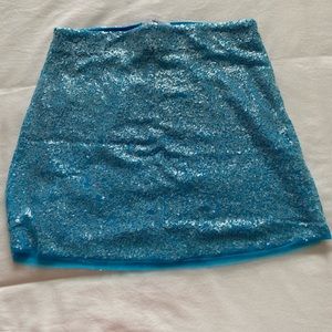 Blue Sequin Skirt